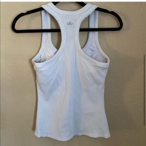 Alo Yoga Rib Support White Tank Medium